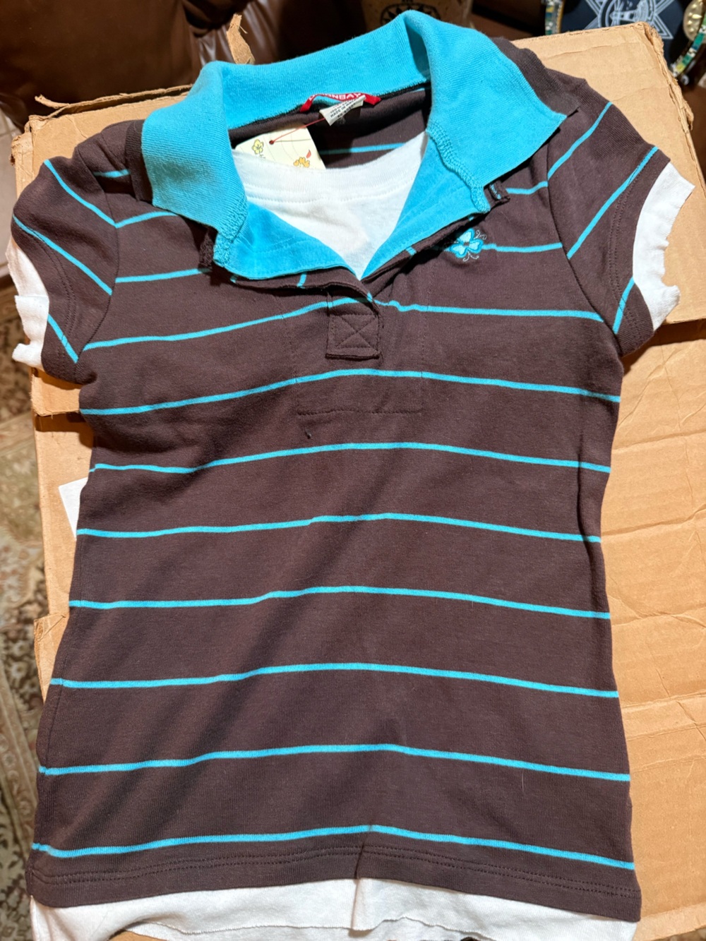 Unionbay girls brown and blue top